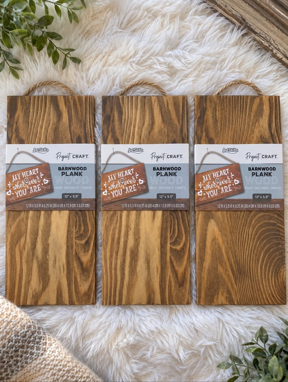 Barnwood plank To Paint, Decorate, Create . Set Of 3